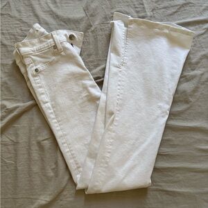 White flare jeans